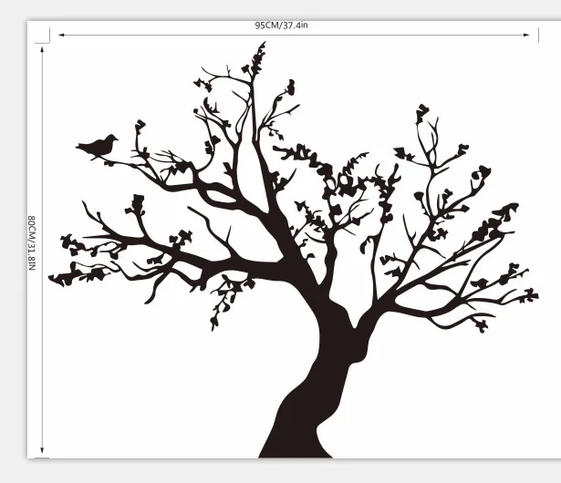 Горячая Распродажа птица большое дерево стена Стикеры s виниловая