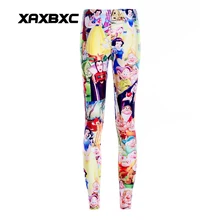 Новинка 3303 сексуальные девушки мультфильм Белоснежка ведьма принцесса принты эластичный тонкий фитнес женские Леггинсы спортивные брюки размера плюс
