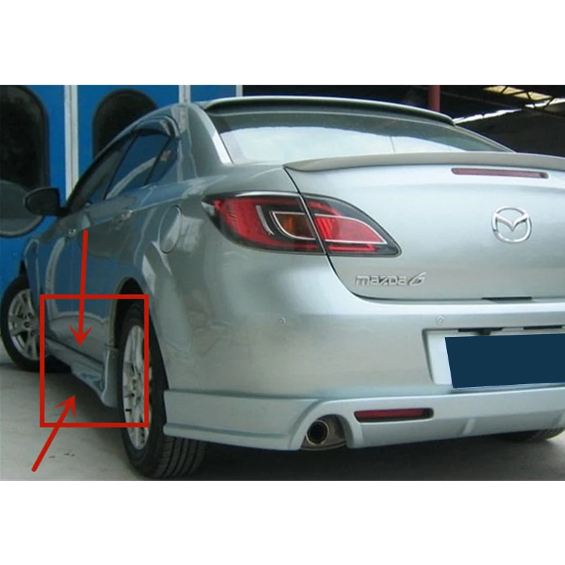 Использовать для Mazda 6 боковые юбки чехол накладки на пороги бампер губы 2009- год PP пластиковый корпус комплект спойлер переоборудование аксессуары