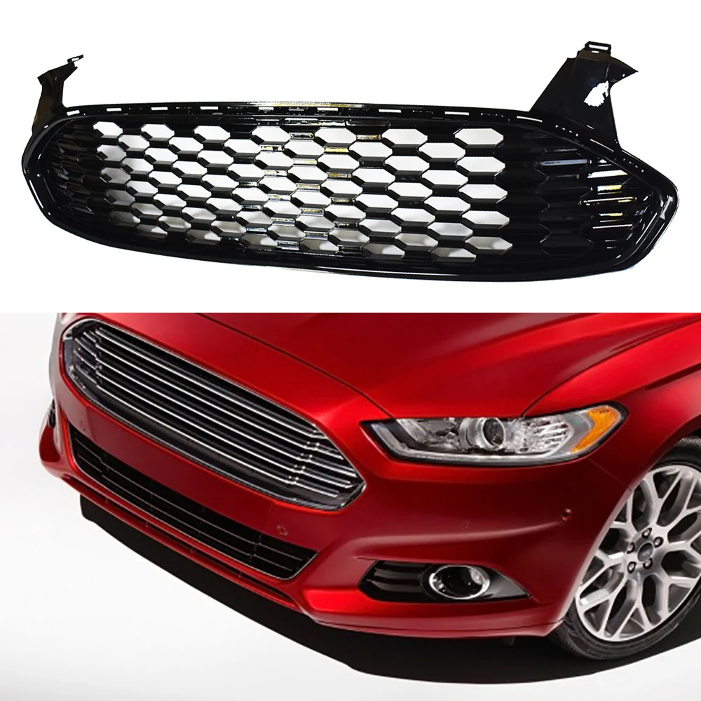 

Front Grille for Ford Fusion 2013-2016 Mustang Style Black Glossy Honeycomb