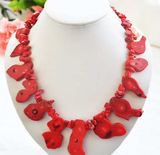 

ddh003015 45mm red original sheet coral tower necklace