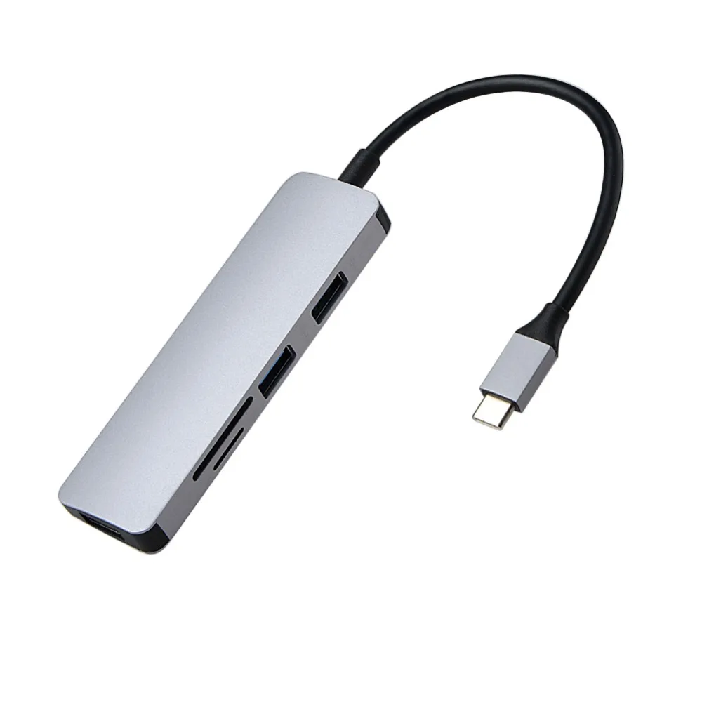 

Hot 5 In 1 Type-C To USB-C HDMI USB3.0 USB C Adapter For Samsung Galaxy S9/S8 Huawei P20 Pro Type C USB SD/TF Card HUB