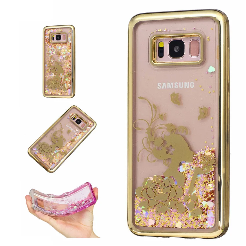 Чехол для Samsung S8 плюс s8plus мягкого зыбучие пески чехол Galaxy случае блеск прозрачный