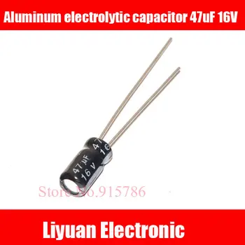 

50pcs/lot Aluminum electrolytic capacitor 47uF 16V 4*7mm Electrolytic capacitor