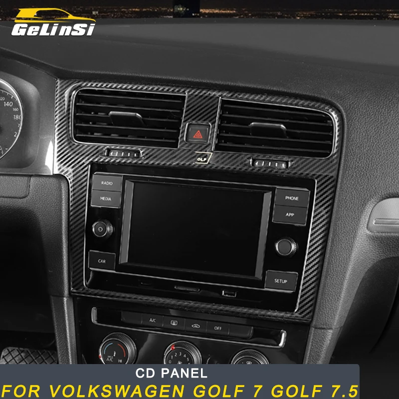 Gelinsi For Volkswagen Golf 7 golf 7.5 Car styling CD player screen panel cover trim frame sticker interior accessories