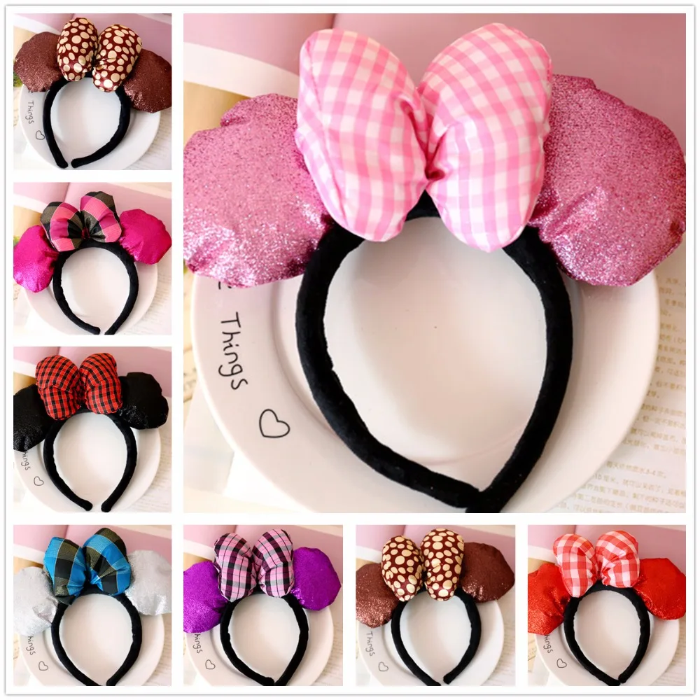 

Kawaii Minnie Mickey Mouse Headdress Headwear Hair Accessories Kawaii Lovely Cute Soft Plush Toys For Children Kid Birthday Gift