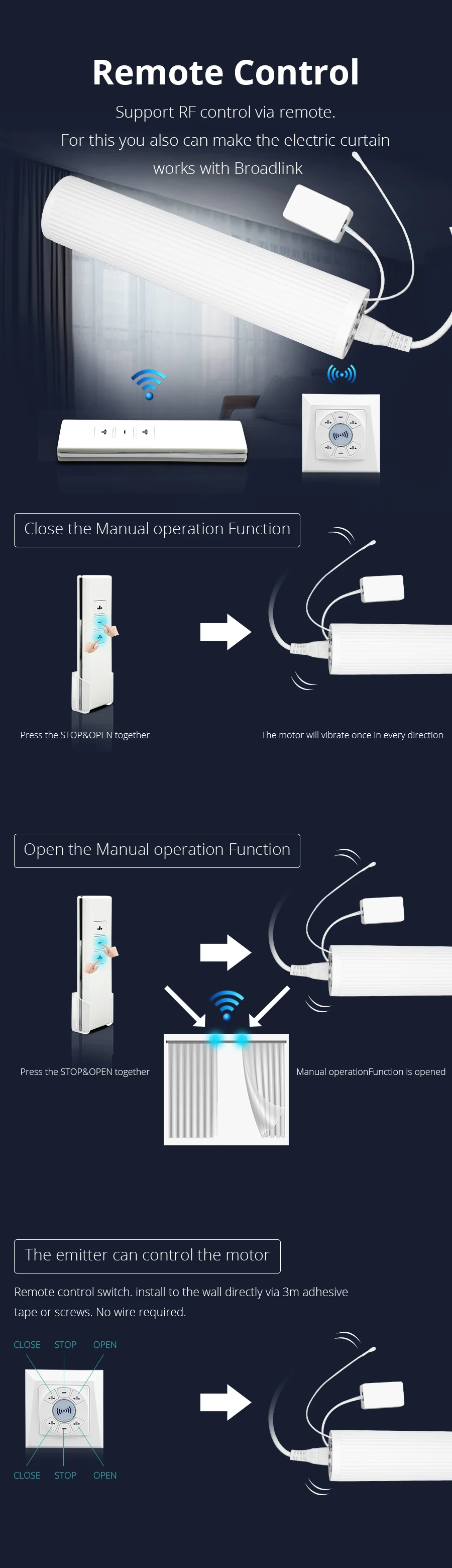 Zemismart Smartthings Control Zwave Motorize WiFi Curtain With Track