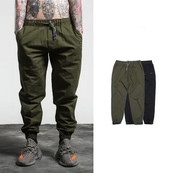 

hot sale Haren Pants Mens Pencil pants Brand Cotton Sporting Trousers Slim Green Black Homme Bottoms Ankle Banded Casual Pants