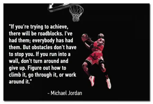 Michael Jordan Basketball Motivational Quotes Silk Poster Art Bedroom
