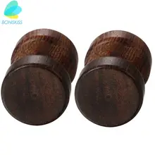 Boniskiss Homens Brincos Do Parafuso Prisioneiro 8/10mm/12mm Madeira Dumbbell Barbell Brincos Mulheres Brinco Corpo Dupla Face penetrante Boucle D'oreille