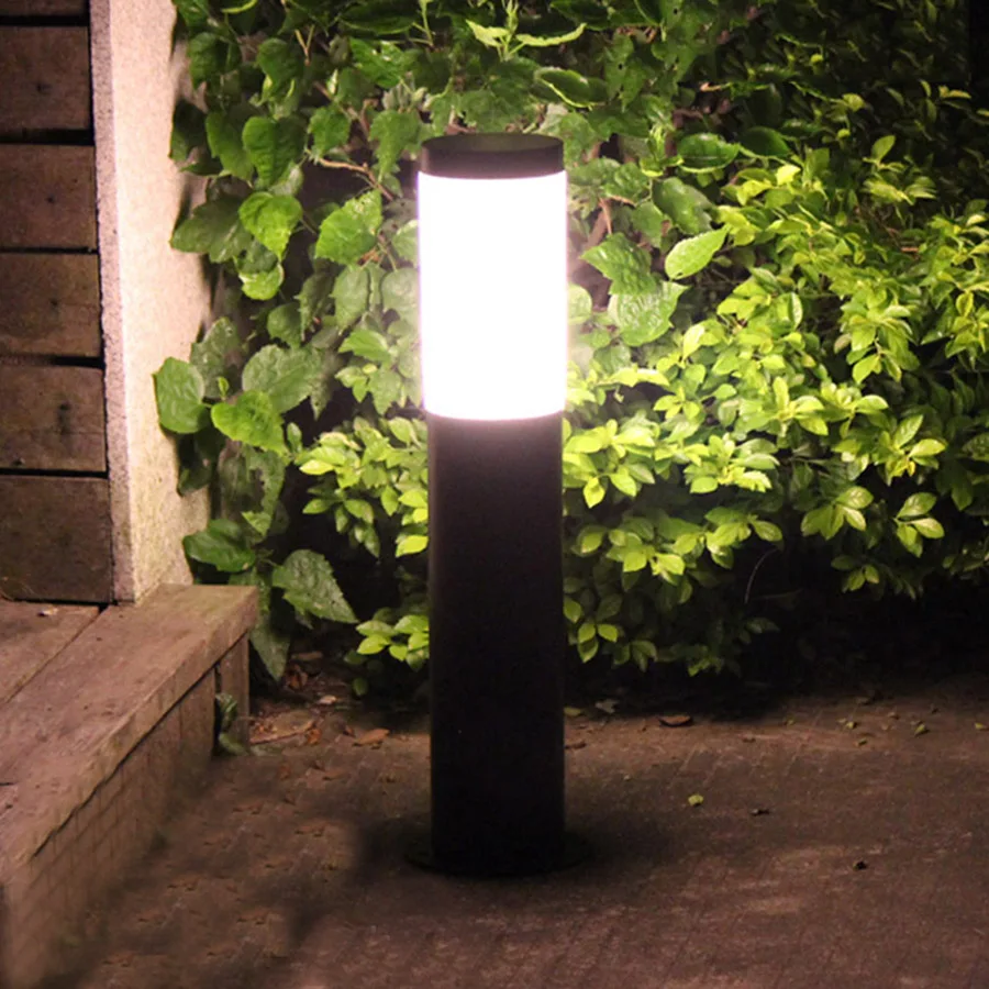 

Thrisdar 45/60CM Stainless Steel Outdoor Garden Lawn Lamps Waterproof Park Pathway Pillar Light Landscape Lawn Bollards Light
