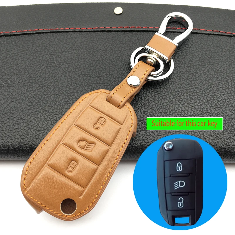 Для Peugeot 3008 308 508 408 RCZ ключи для Citroen C4L C5 C3 CACTUS C6 C8 брелок из натуральной кожи чехол