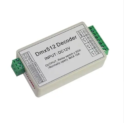 Лучшая цена 1 шт DC12V DMX-RELAY-3 канала dmx512 Реле использовать для светодиодной лампы |
