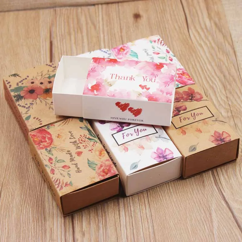 5 шт в партии мульти дизайн Веселые новогодние подарки посылка слайд-box старинный крафт Diy ручной работы спасибо конфеты/коробки для свадебных сувениров