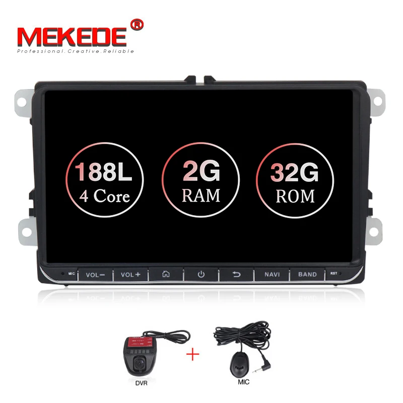 MEKEDE Android 9,1 2+ 32G автомобильный мультимедийный плеер для Volkswagen Golf/Polo/Tiguan/Passat/b7/b6/SEAT/leon/Skoda/Octavia радио gps - Цвет: car dvd DVR