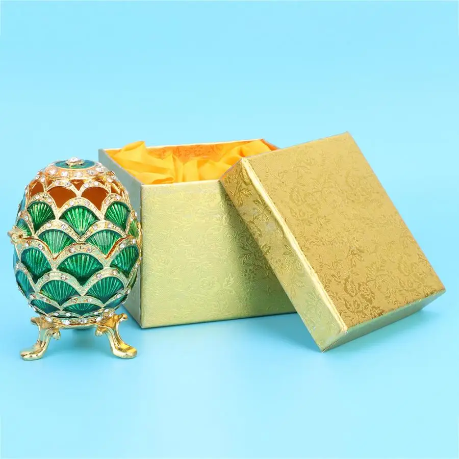 

Storage Box Acrylic Box Enameled Easter Egg Vintage Style Jewelry Organizer Trinket Box Art Crafts Decoration Gift Remote