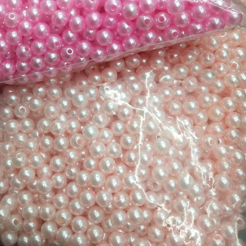 60 18mm Round Pearl White Mardi Gras Beads