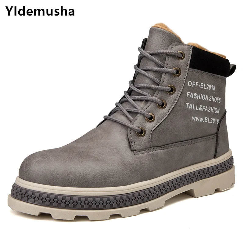 YIdemusha/2018 новые мужские зимние ботинки в римском стиле Мужские Зимние ботильоны