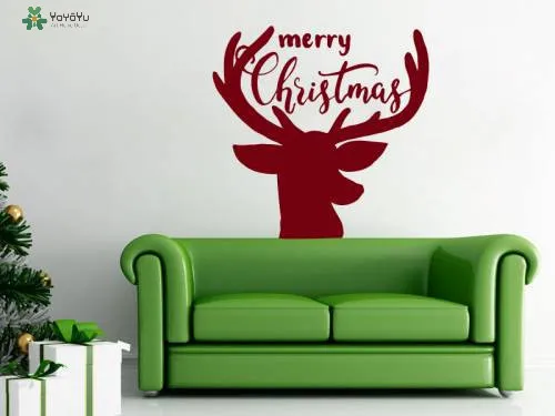 buy YOYOYU Reindeer Wall Stickers Merry Christmas Vinyl Wall Decal For Kids Room Nursery Interior Home Decor Holiday Art AnimalSY267
