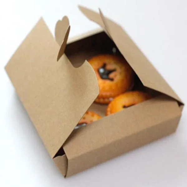 10pcs/lot Retail Kraft Paper Gift Package Boxes Gift Handmade Soap Packaging with Flower for Egg Tart Boxes PP828