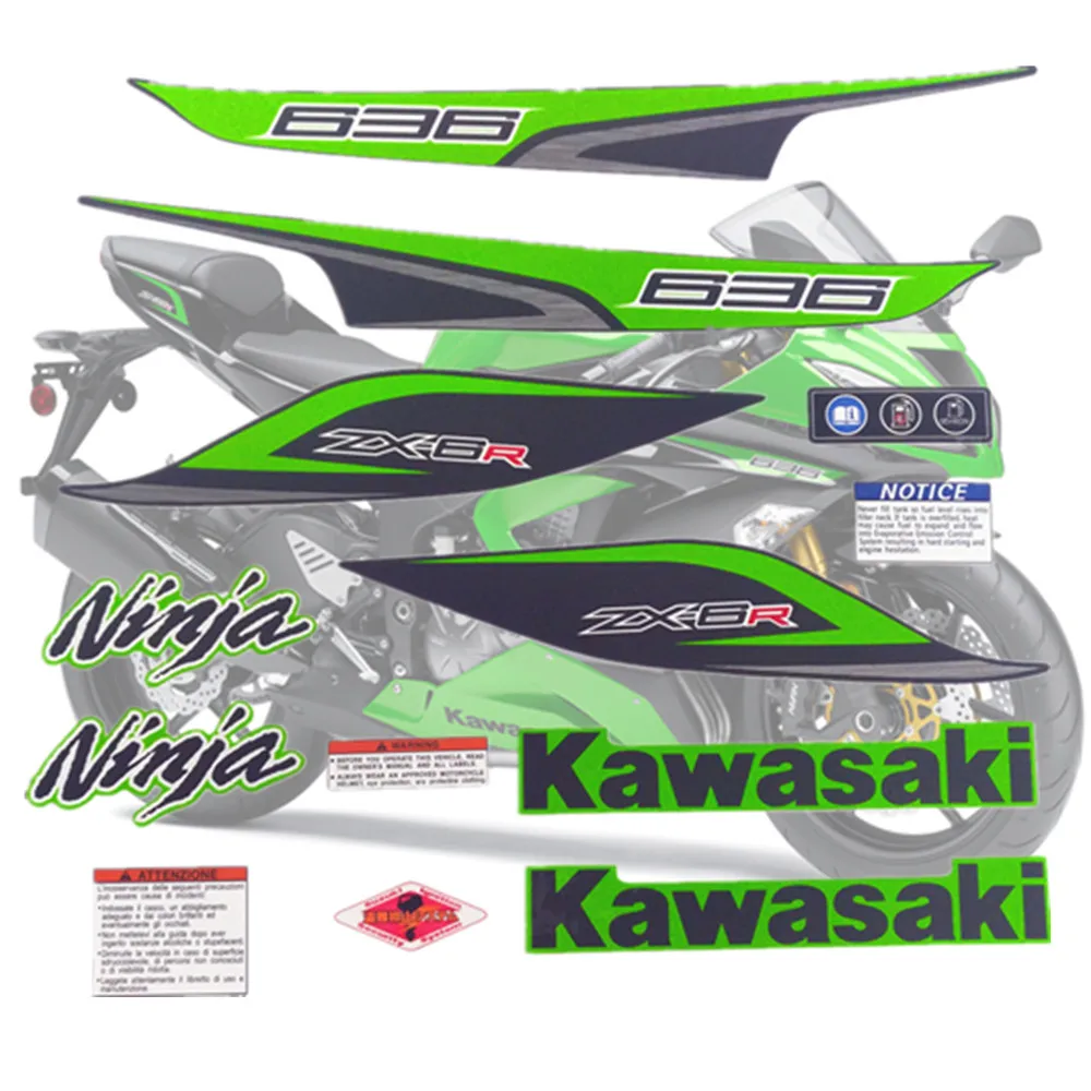 Мотоцикл для Kawasaki NinjaZX6R 13 Ninja ZX 6R 2013 ZX6R стикер обтекатель комплект аппликация Высокое качество весь автомобиль наклейка