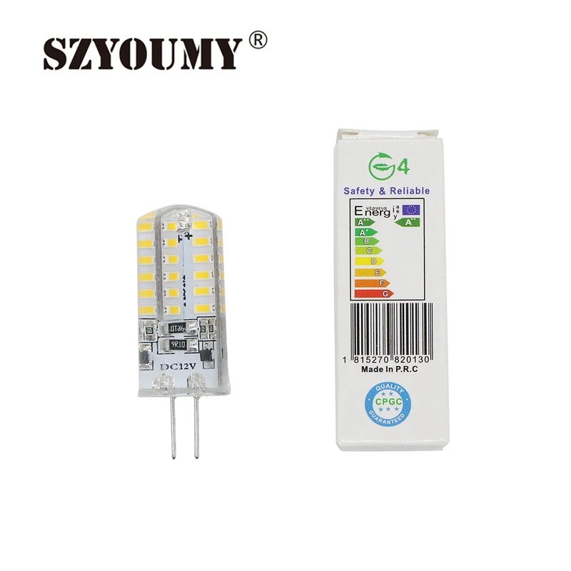 SZYOUMY G4 База 48 светодио дный светодиодные лампы высокой мощность SMD3014 DC 12 В в белый/теплый белый свет 360 градусов угол луча