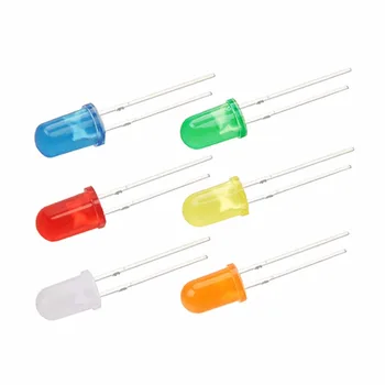 

100pcs each color Diameter 5mm LED diode LED bead emitting high light blue green red yellow orange cool white light ,600ea/lot