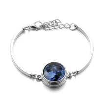 Стеклянный светящийся браслет со звездами серии Planet, металлические браслеты с кристаллами, светящиеся в темноте, ювелирные изделия, подарок на день матери