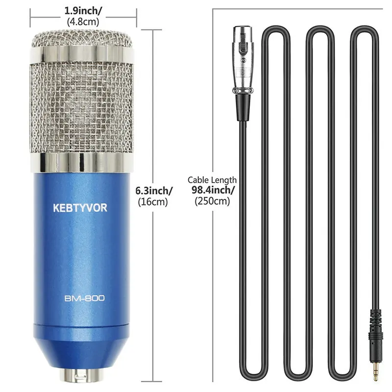 bm 800 Microfono kit Studio Microphone Recording Condenser Karaoke Microphone For Audio Sound Recording Microphone