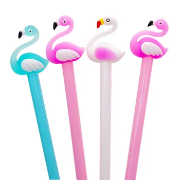 

Cute Flamingo Gel Pen Kawaii Girls Gift School Office Supplies Stationery Store Material Black Blue ink 0.38mm Wholesale