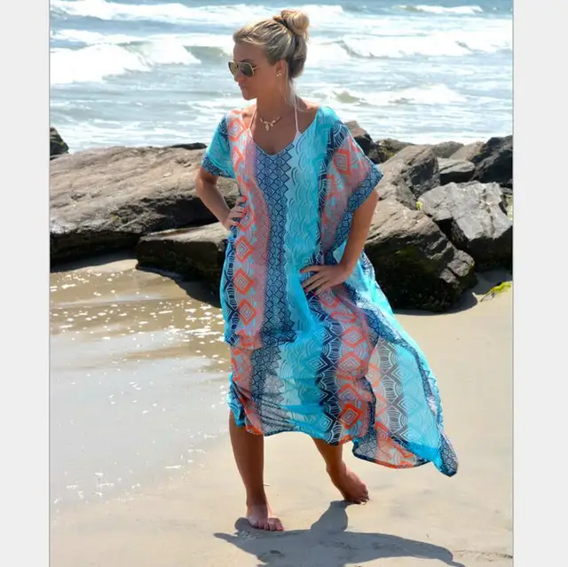 Chiffon Long Beach Dress Sexy Beach Cover up Bathing Suit Cover ups