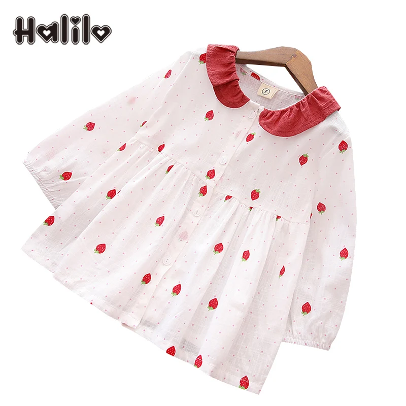 Halilo 2019 Spring Girls Blouses White Long Sleeve Girls Tops Shirts Casual Children Clothing School Kids Blouse And Shirts