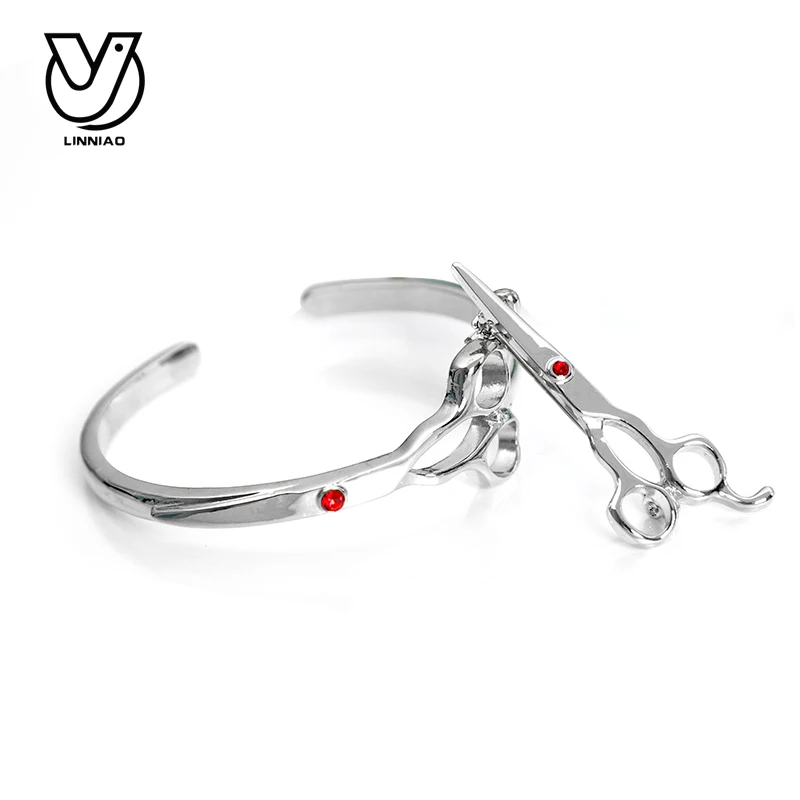 Fashion Women Bracelets & Bangles For Professional Hairdresser Designer Women Scissor Shape Bracelets