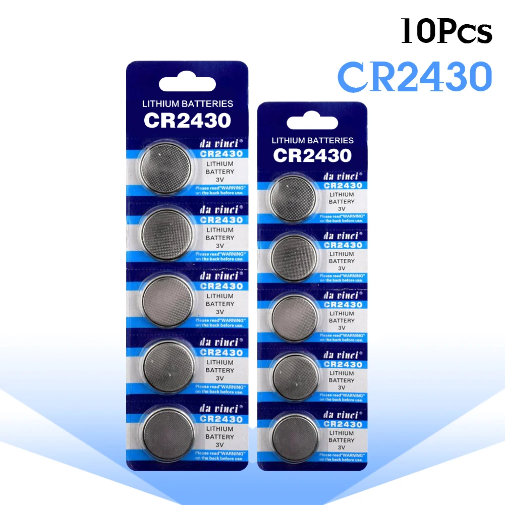 

YCDC 10 X 3V Lithium Button Batteries CR2430 Lithium Battery DL2430 5011LC KCR2430 L20 Cell Button Coin Battery
