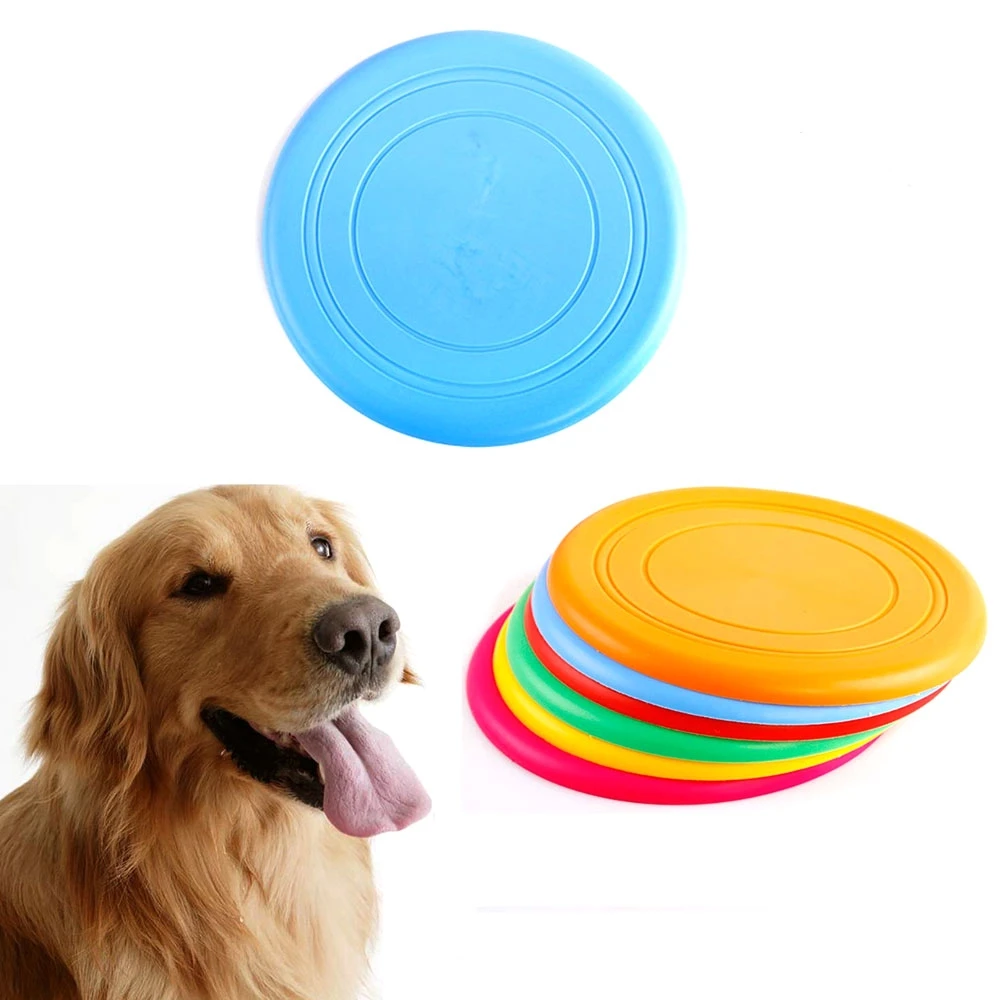 

1Pcs Dog Disc Interactive Toys Flying Disc Flyer Indestructible Rubber Toys