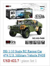 HG 1/10 RC 4*4 Hummer военный автомобиль желтый P408 гоночный автомобиль с ESC Мотор радио светильник звуковая система TH15073