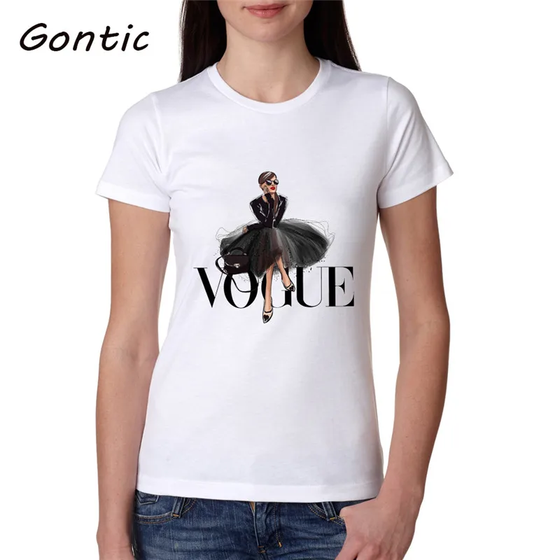

Women's Fashion Plus Size T Shirt Tops tee shirt Femme VOGUE Pringting Casual Loose Simle Shirt modis camisetas mujer haut femme