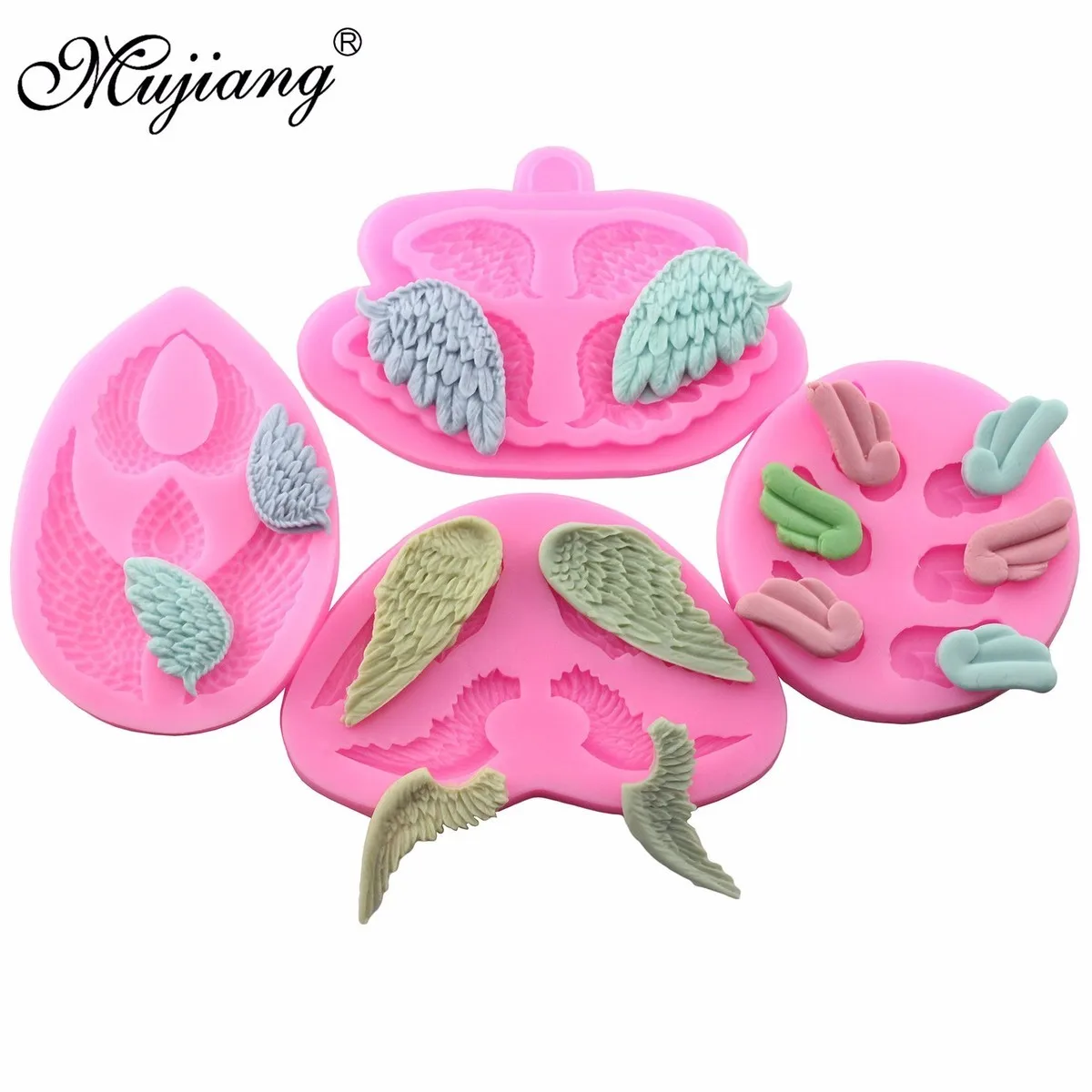 

Mujiang Angel Wings Silicone Mold Cupcake Fondant Cake Decorating Tools Gumpaste Chocolate Candy Clay Molds Kitchen Baking