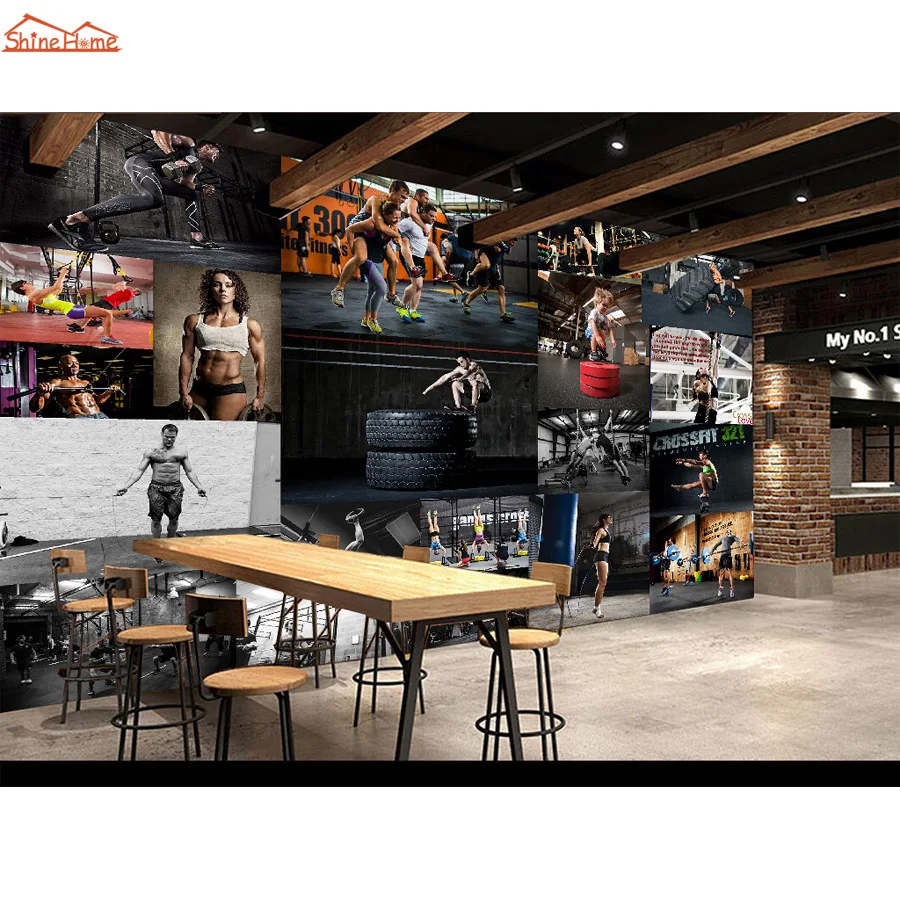 GYM Sports Body Building Exercise Wallpaper for Wall 3d Livingroom Room