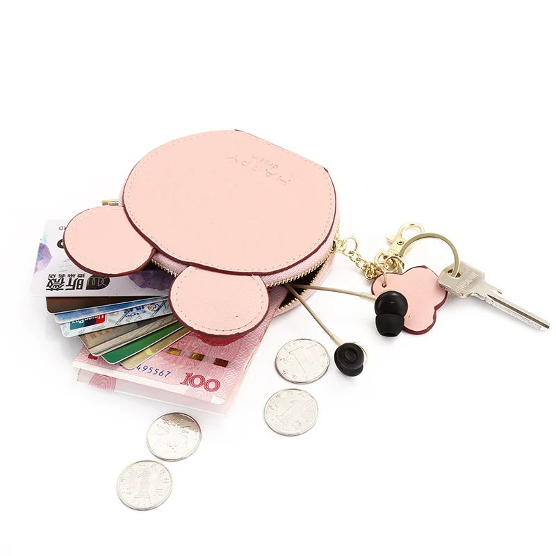 

Creative Mickey Solid Color Coin Bag Money Pouch Kids Headset Simple Purses Holder Storage Children Boy Mini Gift Cute Wallets