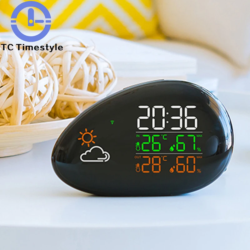 

Digital Alarm Clock Watch Electronic Table Alarm Clock Kids Temperature and Humidity Display 12 Hour or 24 Hour System Selection