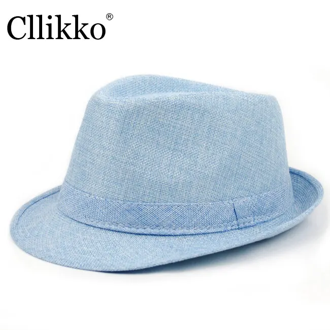 Cllikko летняя шляпа для мужчин, летняя пляжная кепка, шляпа от солнца, Мужская Панама, соломенная, мужской Гангстер Трилби, модный козырек от солнца, Кепка