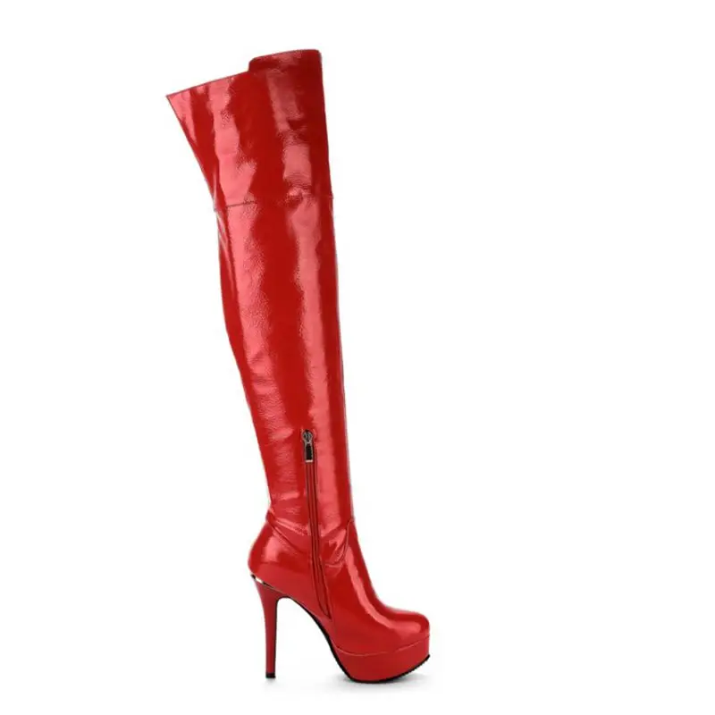 QPLYXCO/ г. Новые Модные пикантные зимние высокие сапоги, большой размер 33-48 вечерние сапоги женские ботфорты S-5 на очень высоком каблуке(12 см
