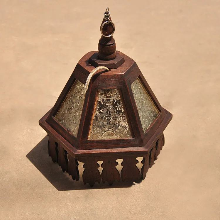 

Southeast Asian pendant lamps solid wood carving hotel restaurant bar creative personality balcony pendant lights ZA MZ124