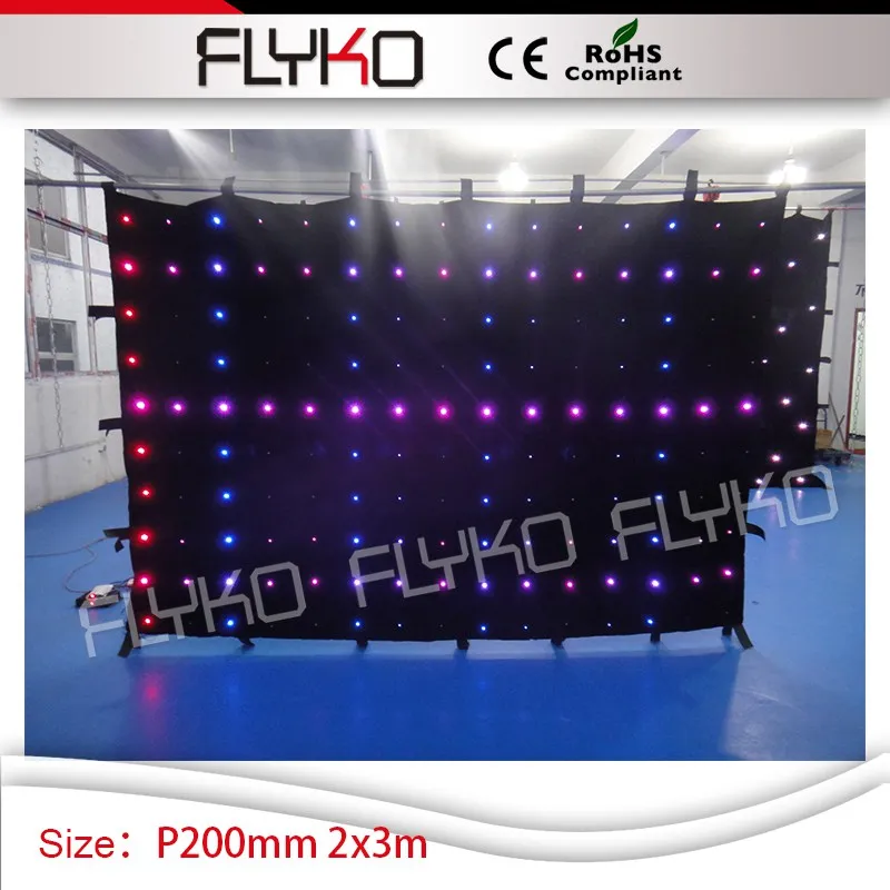 Free shipping wedding DJ light decoration effect 7ft*10ft led video curtain backdrop P20