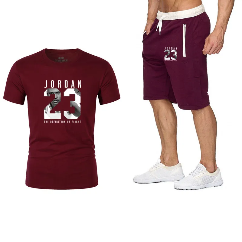 

Hot 2019 Tracksuit two piece set Men Sets Male Sweatshirt Pants Summer Men's Cropped T Shirt Shorts Casual Suits Sportswear