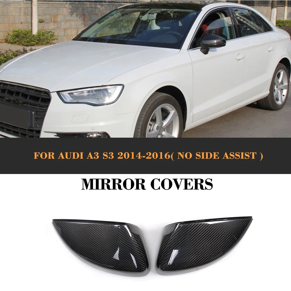 Carbon fiber Replace style side rear mirror cover trims for Audi A3