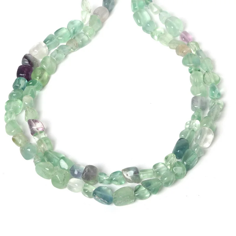 7-11mm Fluorite Beads Approx 43pcs Natural Stone Chip Beads 38cm/str For Jewelry Making Necklace Bracelet DIY