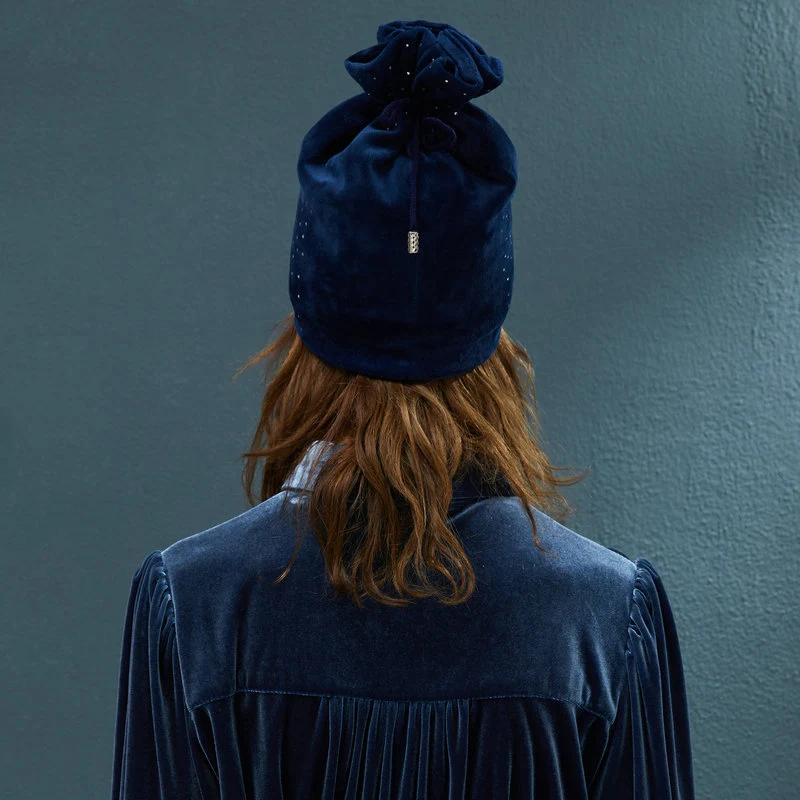 Women Bun Messy Ponytail Beanie Autumn Winter Lady Stretch Rhinestone Hats Warmer Female Brand New Turban Cap Head Warm CP0224 (10)