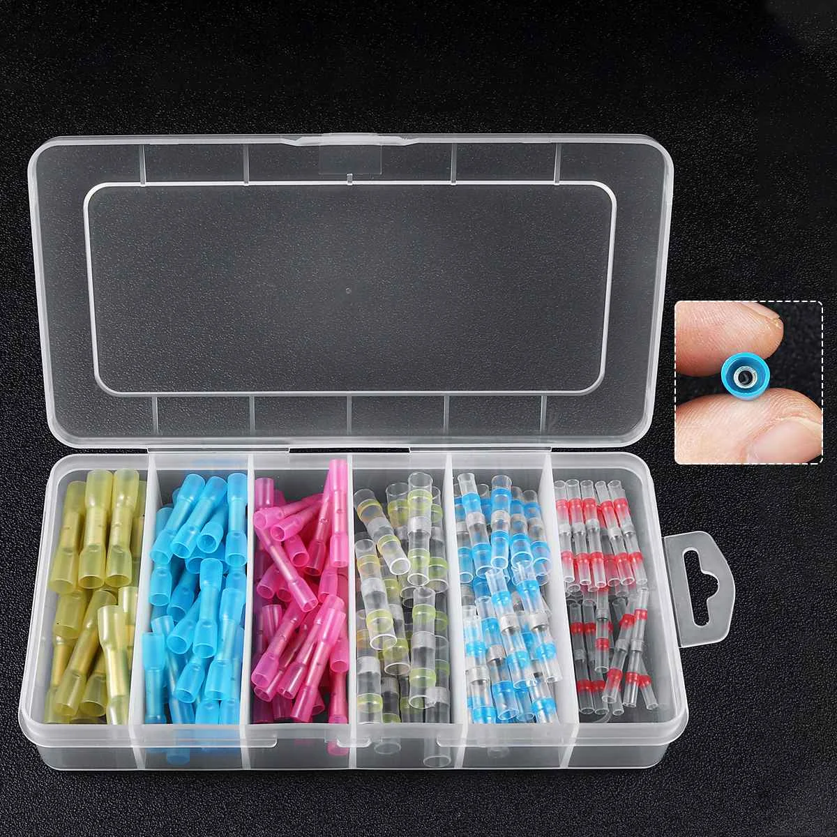 

150PCS Heat Shrink Sordering Terminal Waterproof Solder Sleeve Tube Butt Connector Heat Shrink Tube Butt Terminal Wire Splice